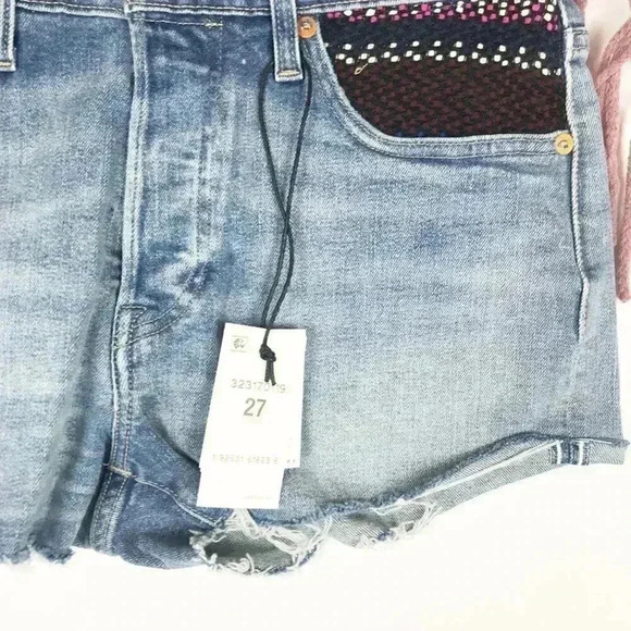 Levi's LMC 501‎ High Rise Shorts Patched Sky - Picture 3 of 7